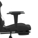 Silla gaming de masaje con reposapiés tela negro y blanco