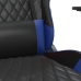 Silla gaming de masaje y reposapiés cuero sintético negro azul