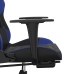 Silla gaming de masaje y reposapiés cuero sintético negro azul