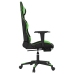 Silla gaming de masaje y reposapiés cuero sintético negro verde