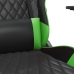 Silla gaming de masaje y reposapiés cuero sintético negro verde