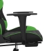 Silla gaming de masaje y reposapiés cuero sintético negro verde