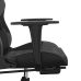 Silla gaming de masaje y reposapiés cuero sintético negro gris