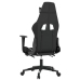 Silla gaming masaje y reposapiés cuero sintético negro blanco