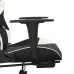 Silla gaming masaje y reposapiés cuero sintético negro blanco