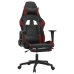 Silla gaming masaje reposapiés cuero sintético negro rojo tinto