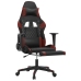 Silla gaming masaje reposapiés cuero sintético negro rojo tinto