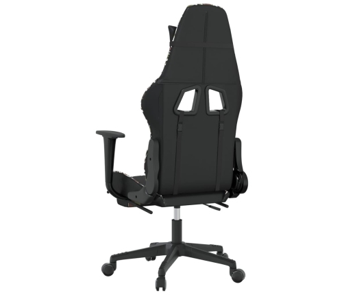 Silla gaming masaje reposapiés cuero sintético negro camuflaje