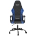 Silla gaming de masaje cuero sintético negro y azul