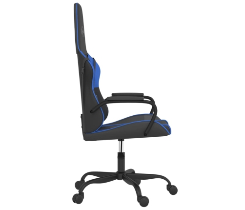 Silla gaming de masaje cuero sintético negro y azul