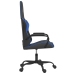 Silla gaming de masaje cuero sintético negro y azul