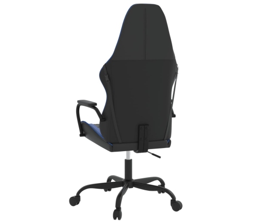 Silla gaming de masaje cuero sintético negro y azul