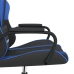 Silla gaming de masaje cuero sintético negro y azul