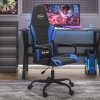 Silla gaming de masaje cuero sintético negro y azul