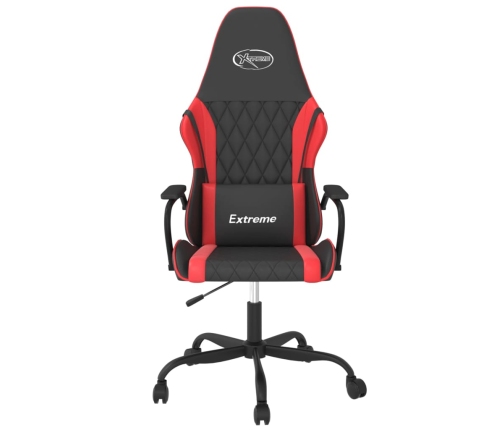 Silla gaming de masaje cuero sintético negro y rojo