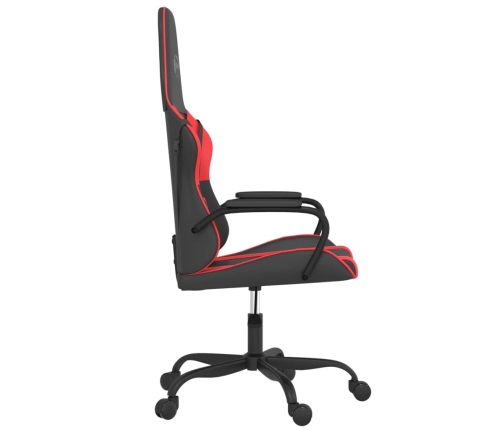 Silla gaming de masaje cuero sintético negro y rojo