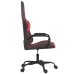 Silla gaming de masaje cuero sintético negro y rojo