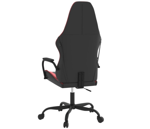 Silla gaming de masaje cuero sintético negro y rojo