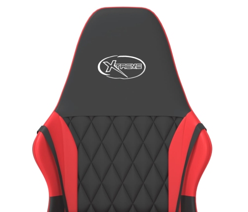 Silla gaming de masaje cuero sintético negro y rojo