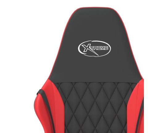 Silla gaming de masaje cuero sintético negro y rojo