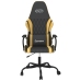 Silla gaming de masaje cuero sintético negro y dorado