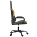 Silla gaming de masaje cuero sintético negro y dorado