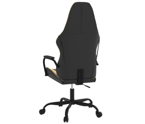 Silla gaming de masaje cuero sintético negro y dorado