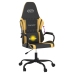 Silla gaming de masaje cuero sintético negro y dorado