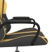 Silla gaming de masaje cuero sintético negro y dorado