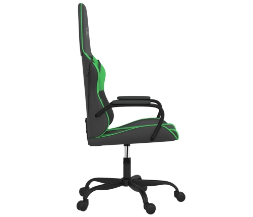 Silla gaming de masaje cuero sintético negro y verde