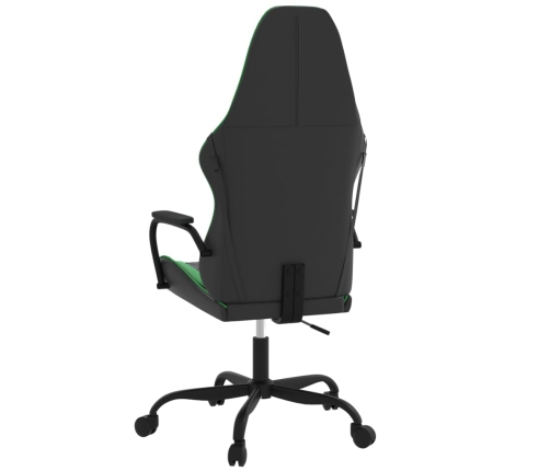 Silla gaming de masaje cuero sintético negro y verde