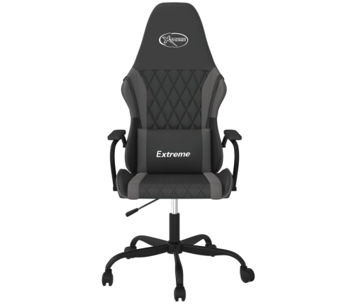 Silla gaming de masaje cuero sintético negro y gris