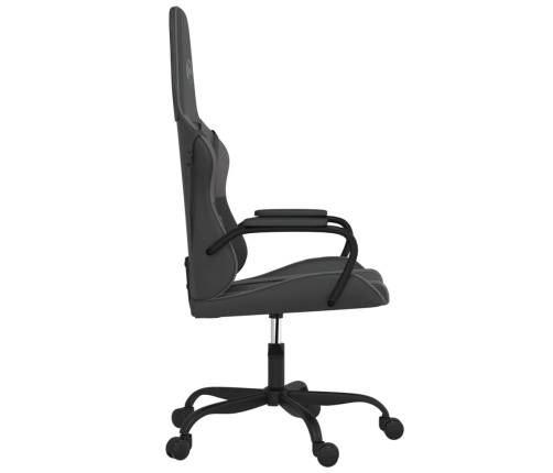 Silla gaming de masaje cuero sintético negro y gris