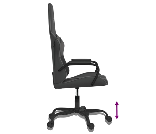 Silla gaming de masaje cuero sintético negro y gris