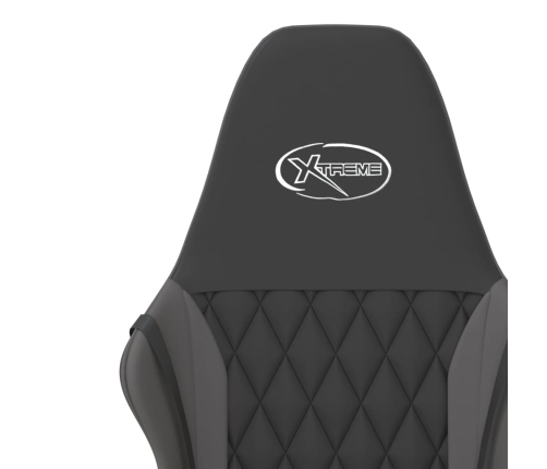 Silla gaming de masaje cuero sintético negro y gris