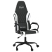 Silla gaming de masaje cuero sintético negro y blanco