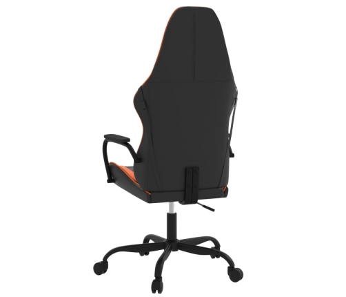 Silla gaming de masaje cuero sintético negro y naranja