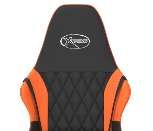 Silla gaming de masaje cuero sintético negro y naranja