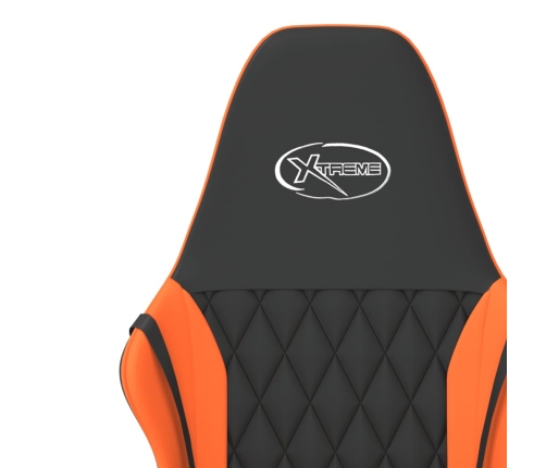 Silla gaming de masaje cuero sintético negro y naranja