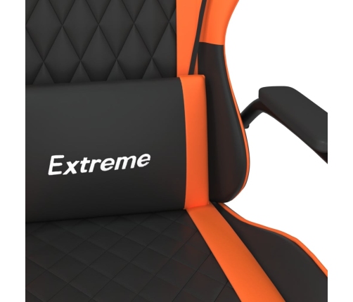 Silla gaming de masaje cuero sintético negro y naranja