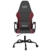 Silla gaming de masaje cuero sintético negro y rojo vino tinto