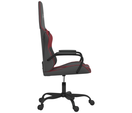 Silla gaming de masaje cuero sintético negro y rojo vino tinto