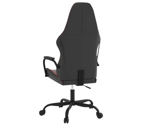 Silla gaming de masaje cuero sintético negro y rojo vino tinto