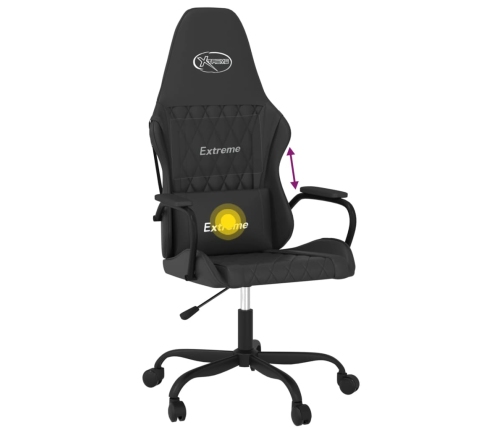 Silla gaming con masaje cuero sintético negro