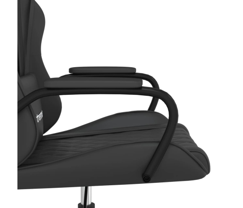 Silla gaming con masaje cuero sintético negro