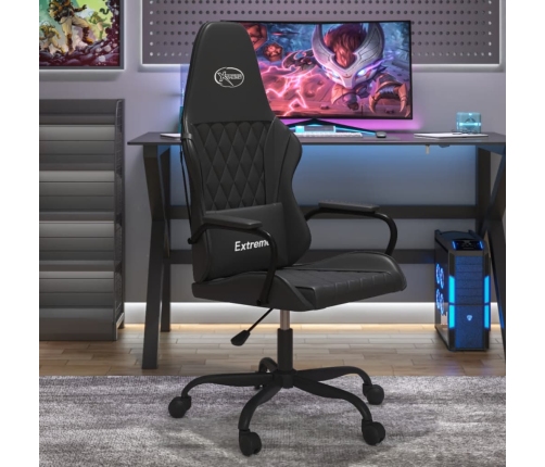 Silla gaming con masaje cuero sintético negro