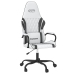 Silla gaming de masaje cuero sintético blanco y negro