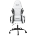 Silla gaming de masaje cuero sintético blanco y negro