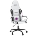 Silla gaming de masaje cuero sintético blanco y negro