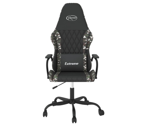 Silla gaming de masaje cuero sintético negro y camuflaje